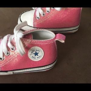 Little girl pink soft bottoms shoes